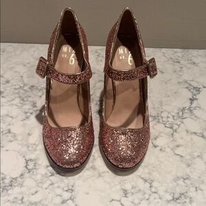 MIA Glitter Mary Jane Heels - Pink
